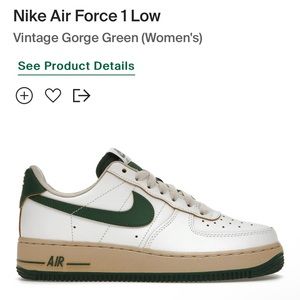 Nike Air Force 1 Low Vintage Gorge Green women’s Size 6.5
